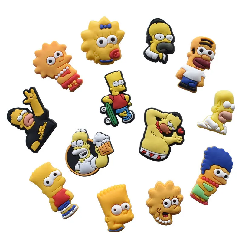 

Wholesale custom Simpson series animation custom PVC Shoes Clogs charms croc shoes accessories