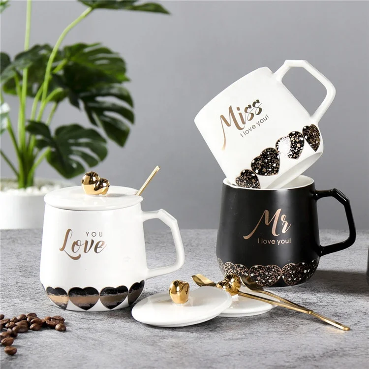 

China Made Low Price New Design Black Ceramic Mug Ceramic Coffee Cup with Lid, As photo show