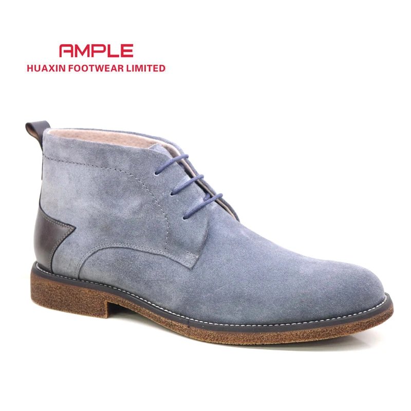 

high quality fashion design real cow suede leather boots men lace up dress boots