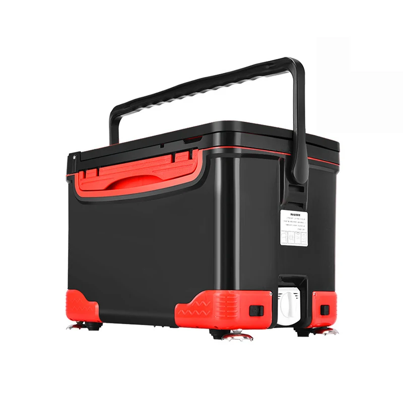 

Seat Landing Fishing Set Manufacturers Wholesale Carp Tackle Case Multipurpose Fishing Seat Boxes With Aluminium Legs, Black& red