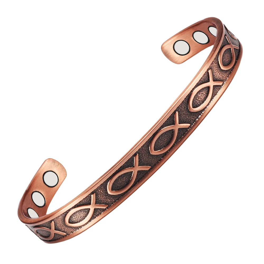 

Wollet Health Medical-Grade 99.5% Pure Copper Bracelet Neodymium Magnetic Copper Bracelet