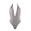 2019 new style large V-neck split fork neck bikini sexy one-piece swimsuit