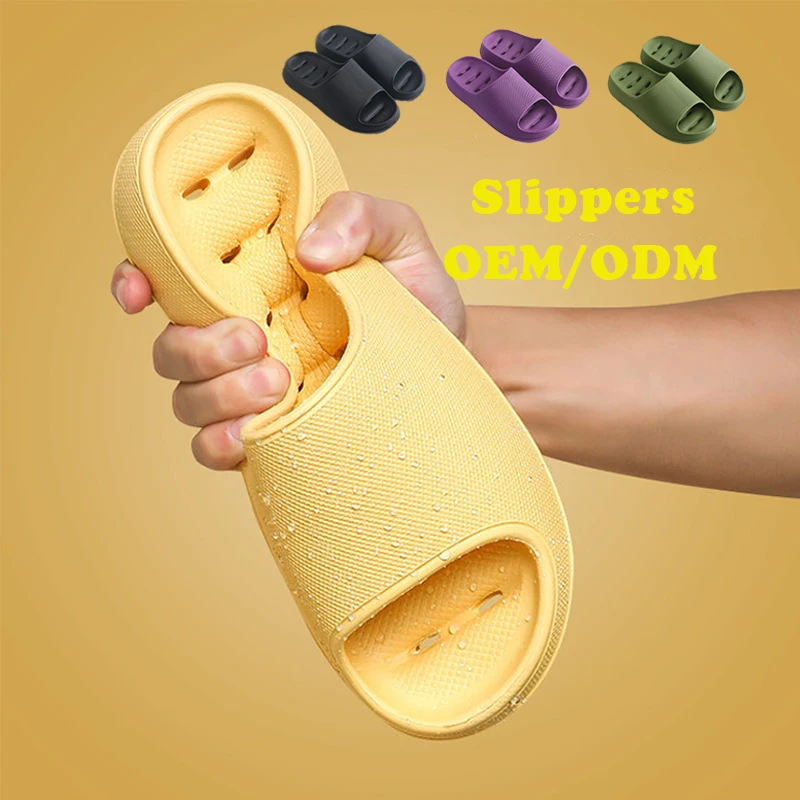 

Thick Mute Silent Shower Slide Sandals Non Slip EVA Bathroom Slippers Indoor Summer Beach Super Soft Sole Slippers