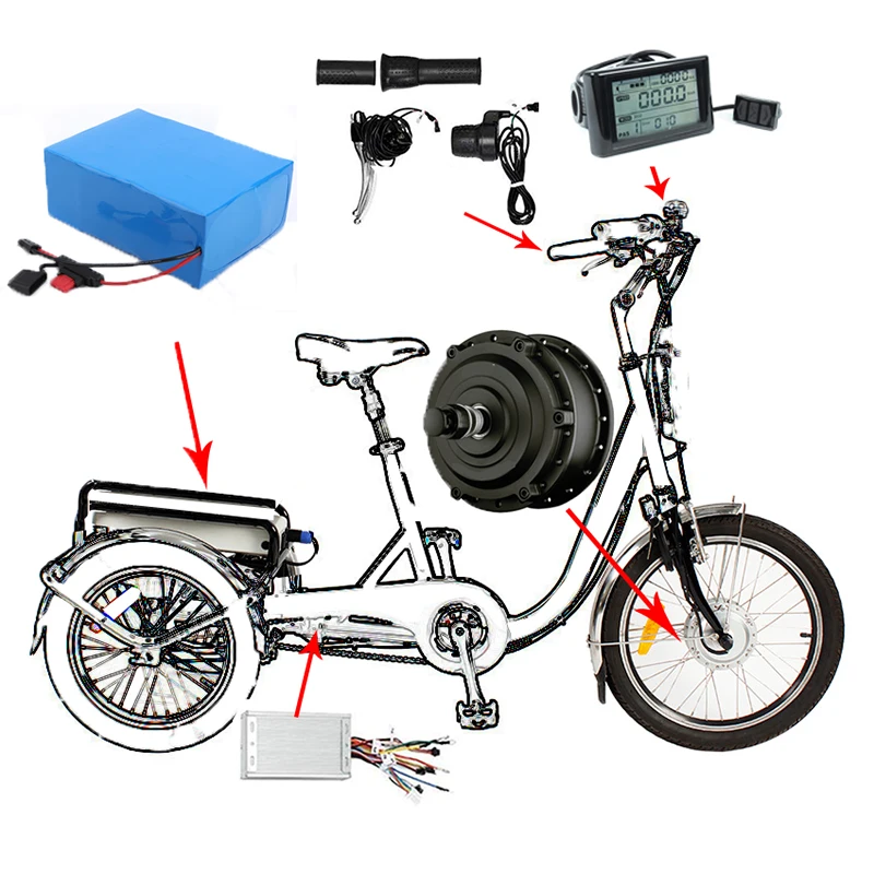 

Electric bicycle kit regenerative braking 1000w gealess electric bike hub conversion kit