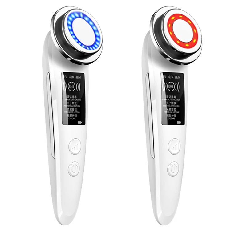 

Led Facial Massager Red Light Korea Oem Microcurrent Massage Pure Lift Skin Tightening Device For Face, White,pink