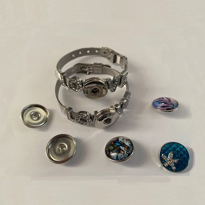 

Jewelrox Love Jewelry Stainless Steel Chain Sublimation Bracelet With Brass Button