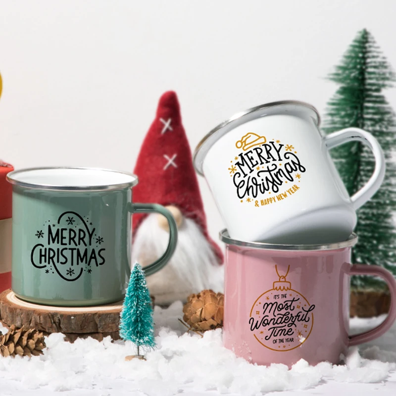 

PYDLife Hot Sales Custom Enamel Christmas Mug Sublimation Mugs Camping Enamel Mug, 10 colors