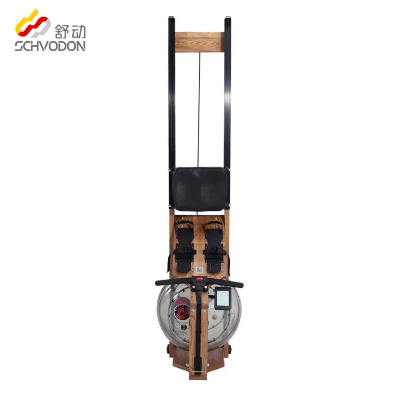 

ash wood frame 5 stages water tank home gym solid wood water Rowing Machine, Burlywood color