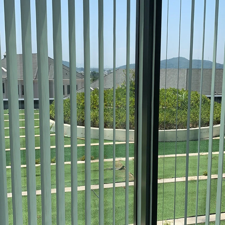 Good Quality Built-In Motorized Plain Roller Shades with Shading Feature for French Window Bead Rope Design