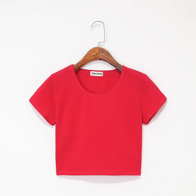 

Free Samples Wholesale Women Custom Logo Crop Top Women T-shirt Custom Crop Tops