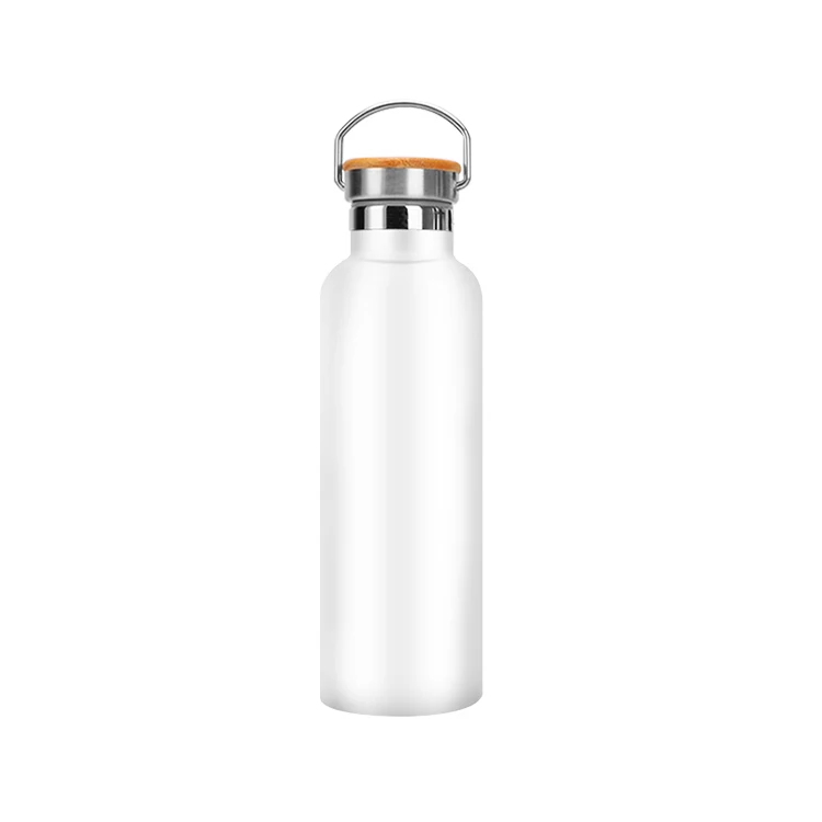 

Double wall stainless steel drinking bottle Thermo Flask with bamboo lid