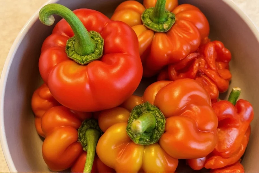Close-up of giardiniera hot peppers on a cutting board