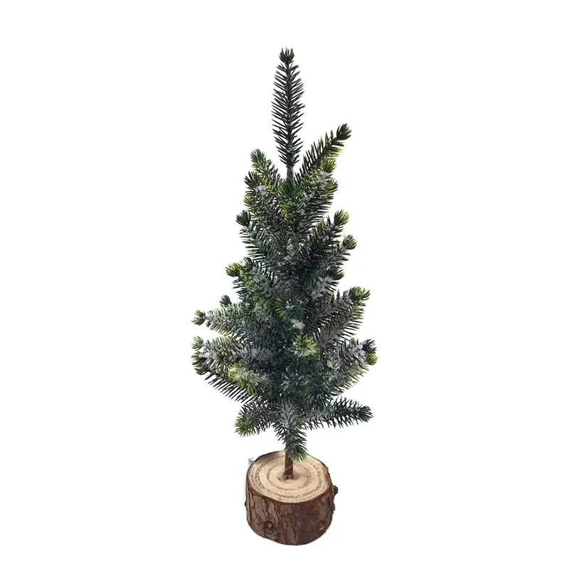 Hot selling natural twinkly smart christmas tree lights decorate wooden base creative mini christmas tree