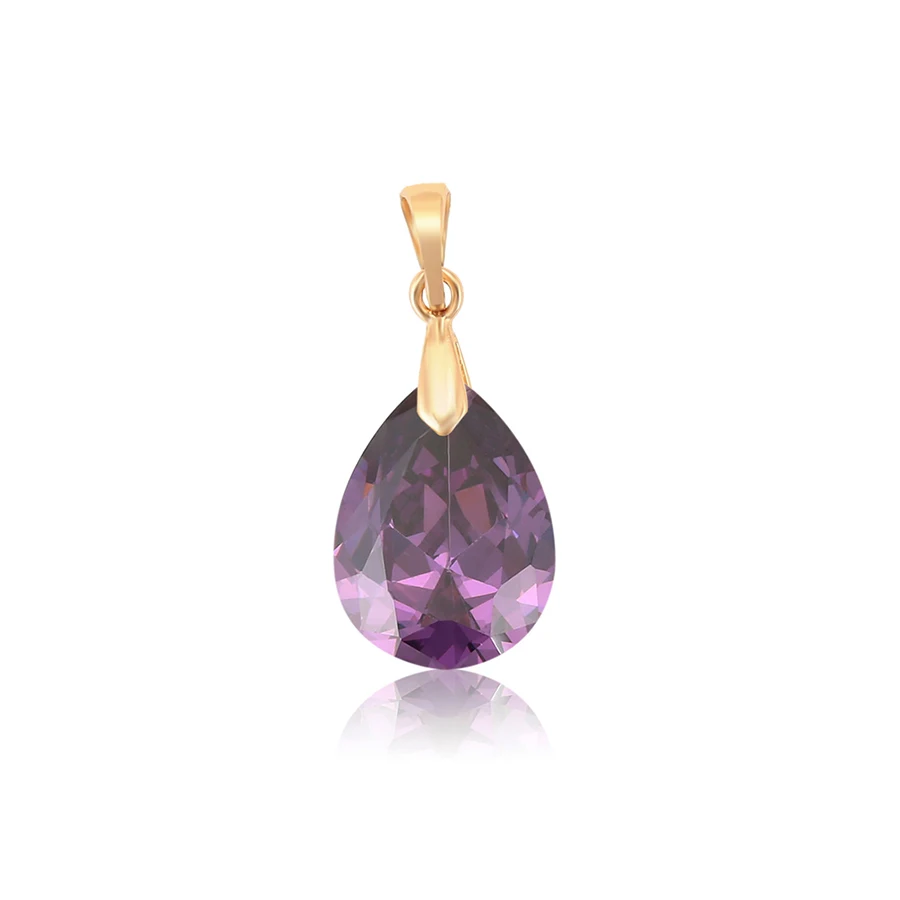 

35867 Xuping Purple and Apple Green Large Stone Pendants without necklace, White