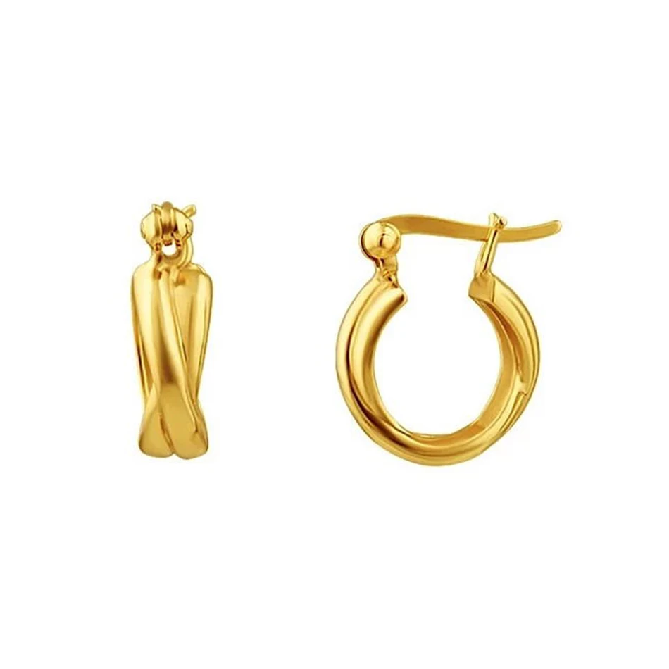 

fine jewelry 925 sterling silver earrings 18k gold plated hema entwine hoop earrings for women