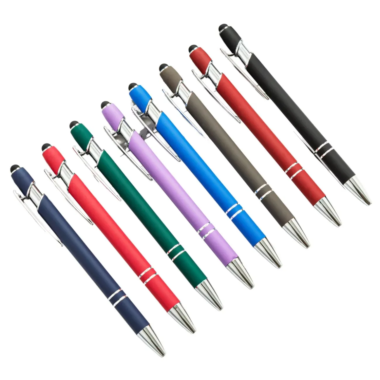 2 in 1 Ballpoint Pen with Stylus Tip Black Ink Comfortable Writing Metal Stylus Pens Black Ink Ballpoint Pens for Screen Touch