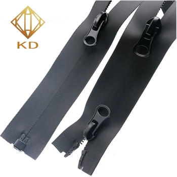 Cerniera In Nylon TPU Impermeabile Open-end – 2 Pezzi, Lunghezza Regolabile 20-70 Cm, Nera, Per Borse E Abbigliamento (taglia 5#) - copertina