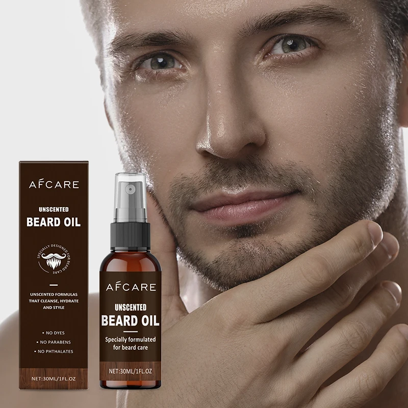 Organic Natural Beard Oil for Men Vegan Nourishing and Softening with Olive Oil Mint Refreshing Private Label Mens Care Oil