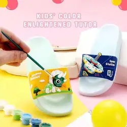 Hot Sale Manufacturer Soft Cute Summer PVC Plastic Cartoon DIY Painting Dress Children Kids Slippers