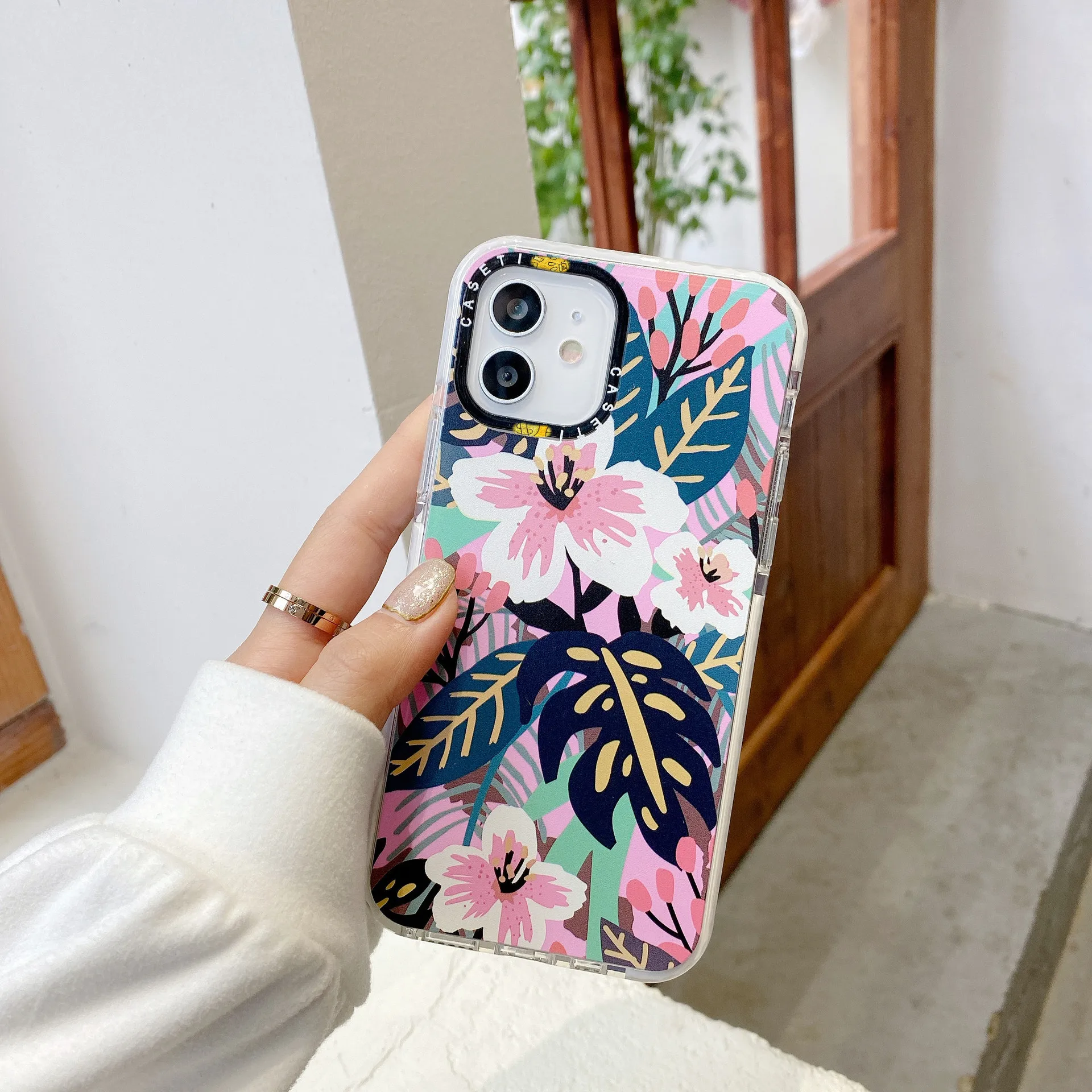 

For Iphone 11Pro Max Transparent Shockproof Phone Case Design Retro Flower Phone Case For iPhone 12Pro Max, Various patterns