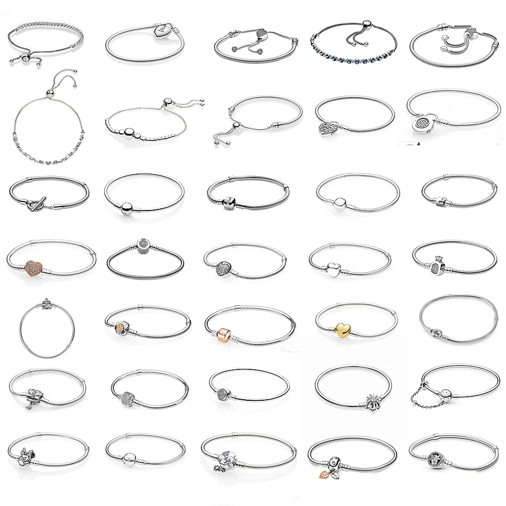 

Wholesale 2021 new S925 silver bracelet charm bracelet fit for pandora bracelet Silver Jewelry, Silver color