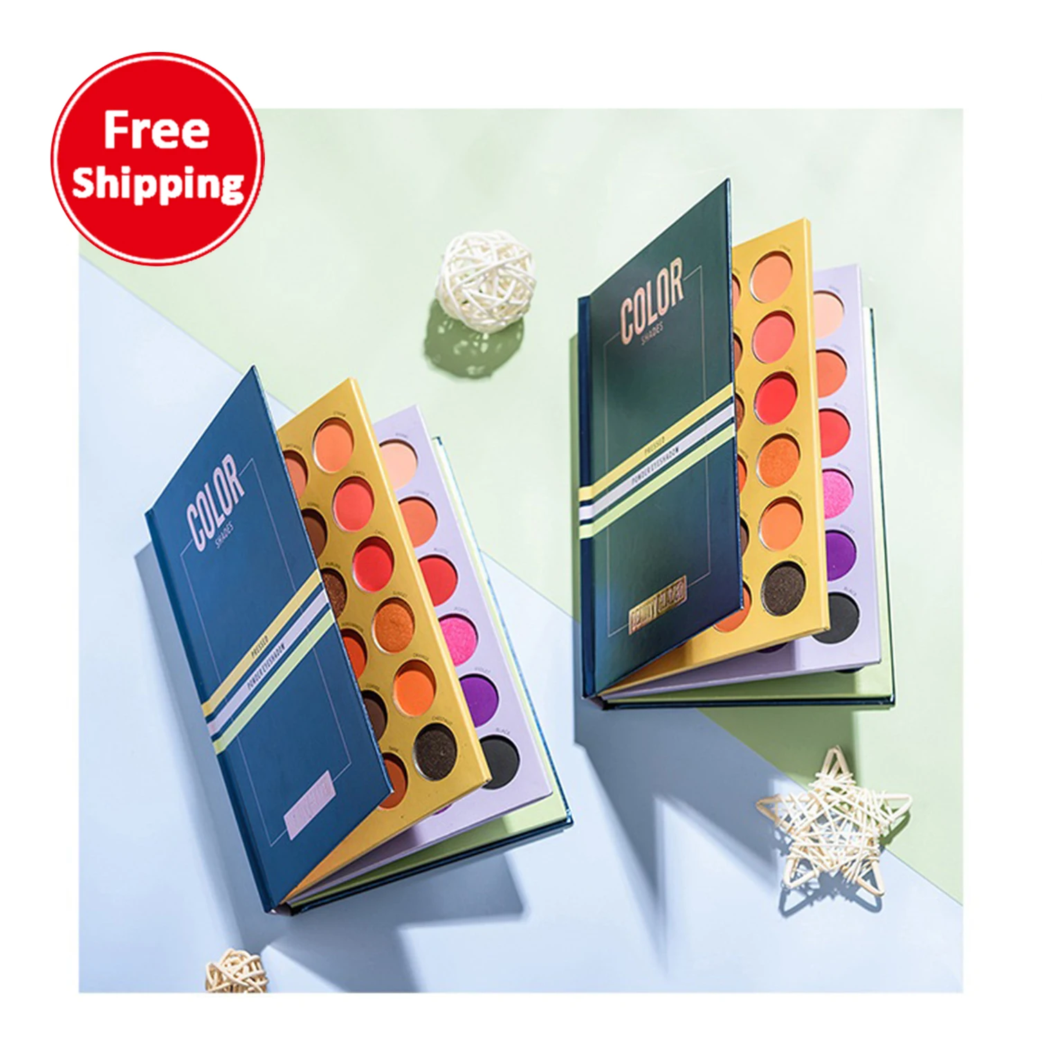 

72 Color pigmented makeup eyeshadow label matte glitter eye shadow palette book