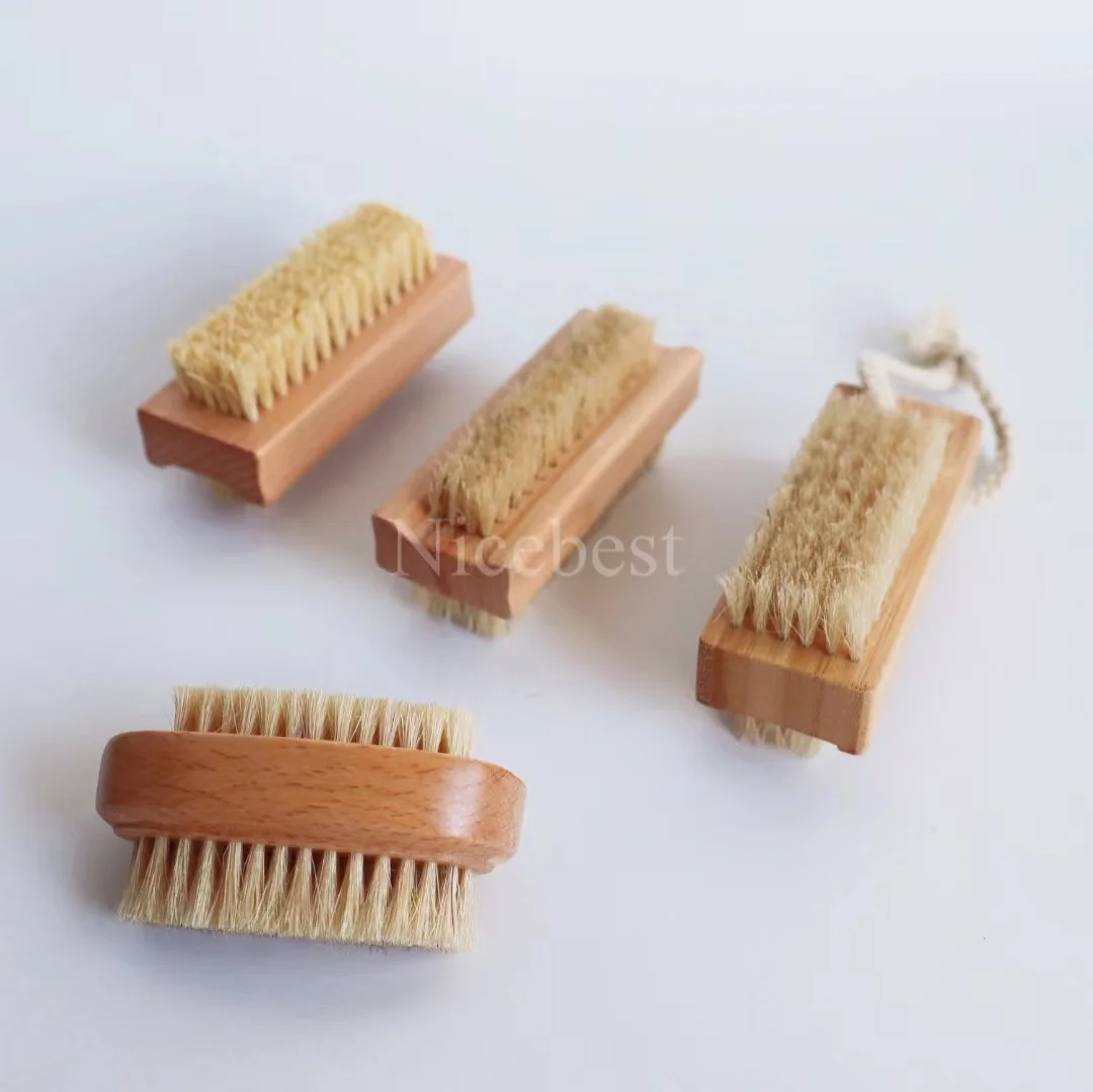 

Manicure Pedicure Bamboo Fingernail Brushes Natural Cleaning Wooden Nail Scrub Brush