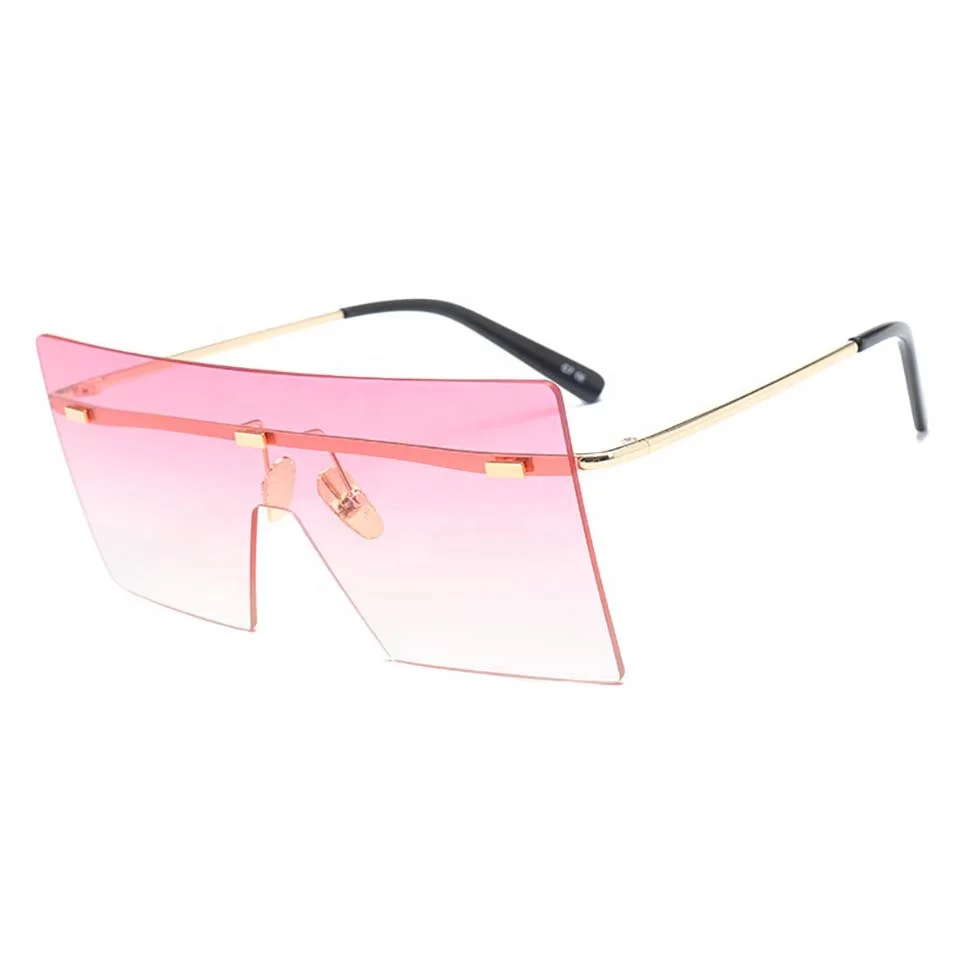 

YIDING Big Frame Rectangle Women Pink eyewear Custom 2019 Fashion Plastic Oversized Shades Sun Glasses Sunglasses Women, As is or customized