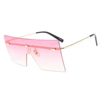 

YIDING Big Frame Rectangle Women Pink eyewear Custom 2019 Fashion Plastic Oversized Shades Sun Glasses Sunglasses Women