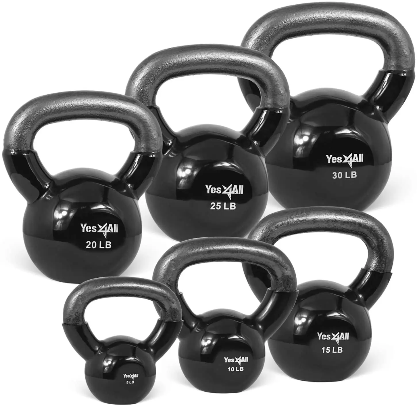 

soft high quality rack workout PVC bell handle colorful 40lbs swing dropship customized kettle dumbbells, Black