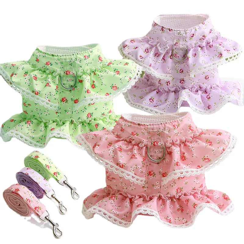 

High Quality Dog Princess Dress Pet Lace Mesh Vest Cute Pink Dog Dress