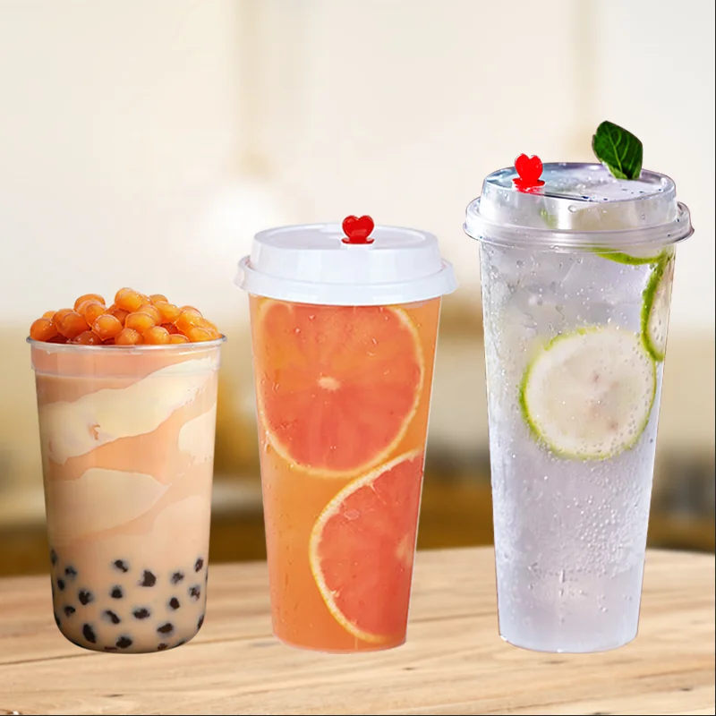 
360ml 12oz Customized logo Boba Cup 16oz 24oz Clear or frosted Bubble Tea PP Plastic disposable Cup 