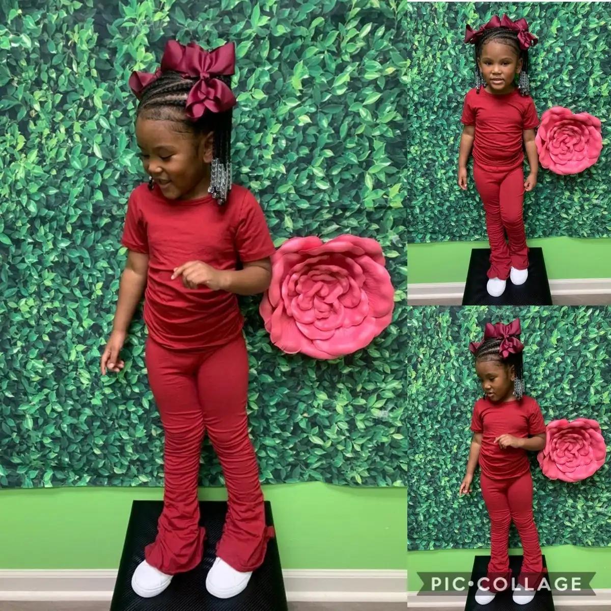 

Autumn Baby Girls Solid Tracksuit Children Clothing Set Baby Girl Cotton Piled Pants Suit Kids Clothes Stacked Jogging Pants