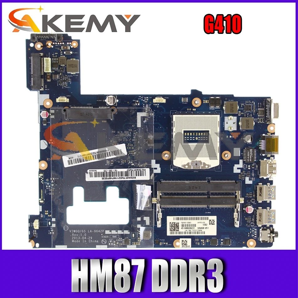 

Akemy For G410 LA-9642P Laptop PC Motherboard HM87 DDR3 Integrated Graphics 100% Test OK