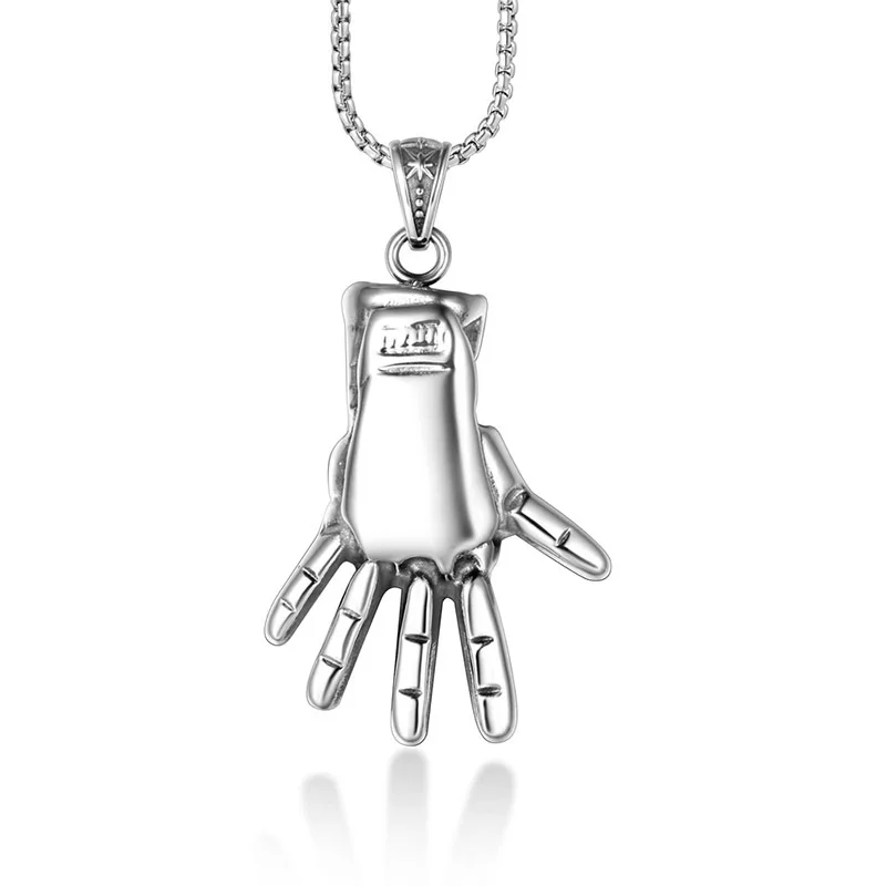 

Hiphop jewelry stainless steel mechanical hands necklaces for men