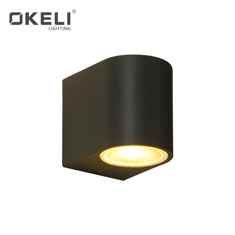 OKELI Aluminum Waterproof IP65 Garden 2xGU10 Max 50W Up and Down Wall Lamp Outdoor Garden Surface Wall Mounted Light