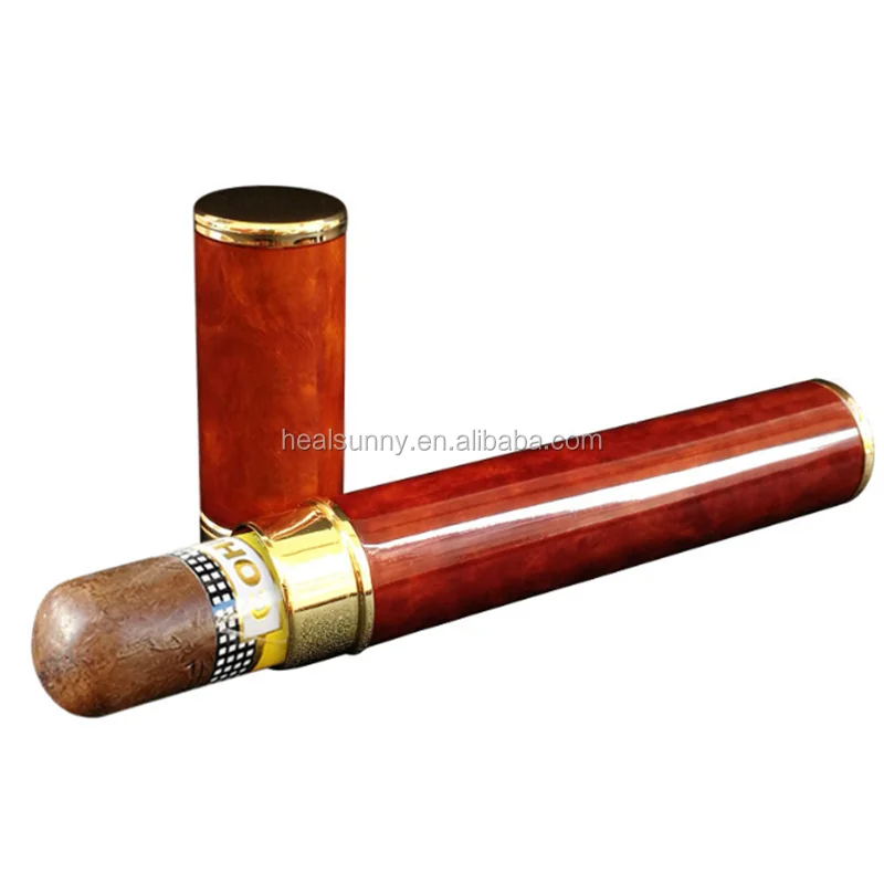 

Popular Design High-end Portable Travelling Metal Cigar Tube Humidor, Gold,silver,red