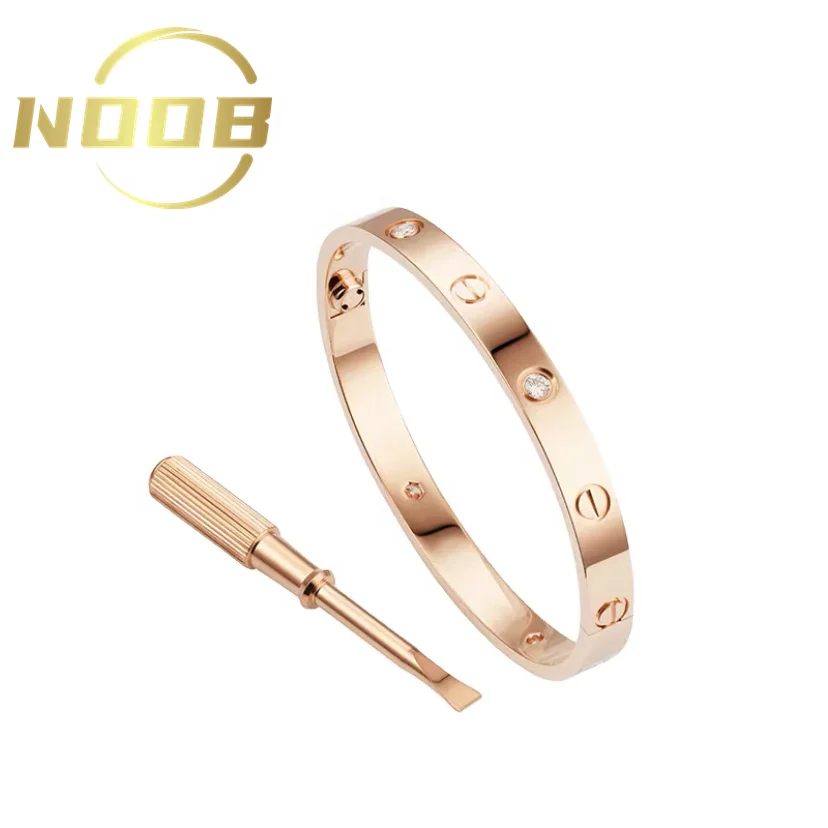 

Classic Woman Male Bracelet LOVE 925 Silver 18K Gold Couple Full Diamond Rose Gold Bracelet Brand Luxury Diamond Bracelet