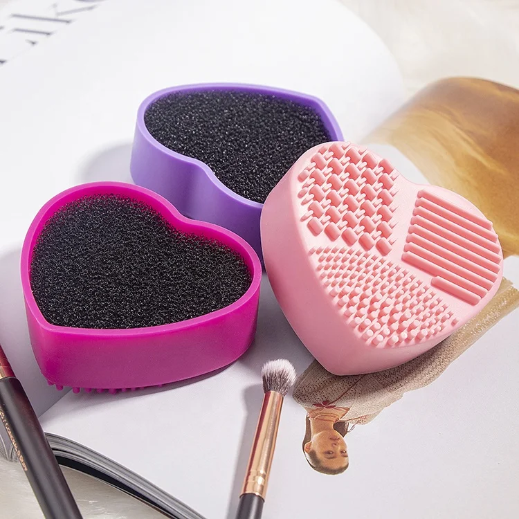 

Hot Sale Portable Heart Shape Dryer Box Silicone Private Label Makeup Brush Cleaner