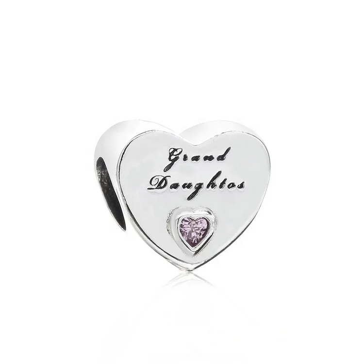 

High quality Granddaughter Heart Charm rhinestone beads