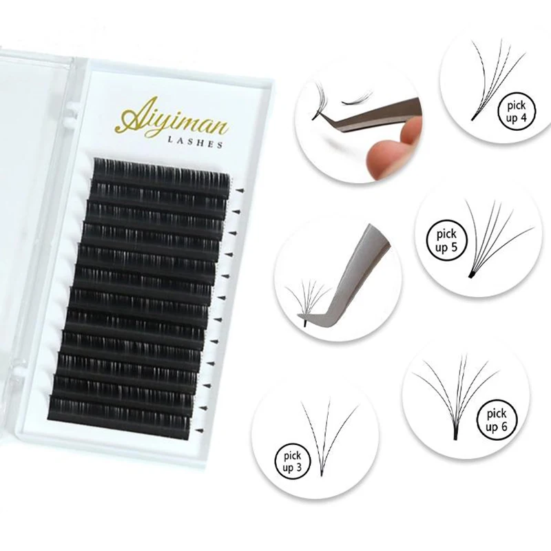 

High quality korean pbt easy fanning Real soft Faux mink false lash bulk individual Eyelash Extension professional supplies, Natural black