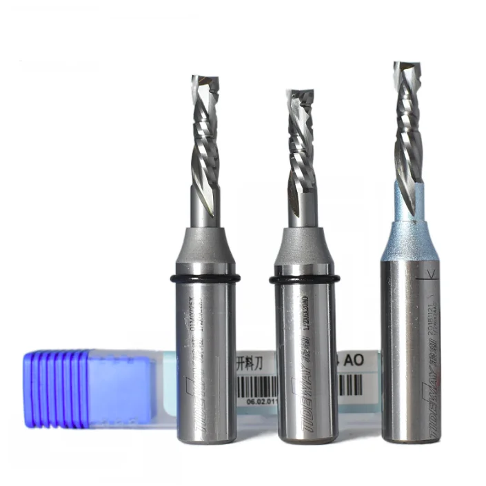 Tideway TCT 3 Flutes Bit Chip Breaker Burr TCT Spiral Bit Compression Bit for Smooth Cutting Result