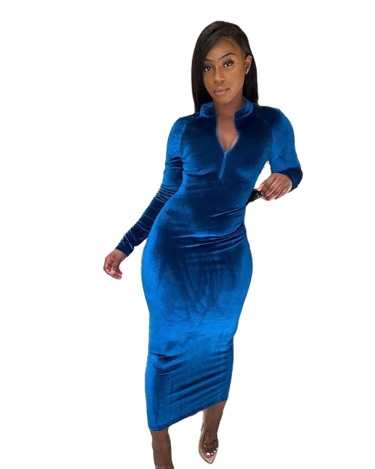 

2021 Fall Winter Clothing Ladies Jersey Velvet Velour Dresses Plus Size Dresses T Shirt Girls' Dresses For Women, Customized color