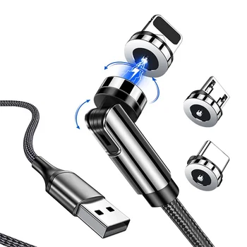 

China Supplier Power Charging Nylon Braided Black Magnetic Type-C Cable For Micro USB/Type C/for I-Products