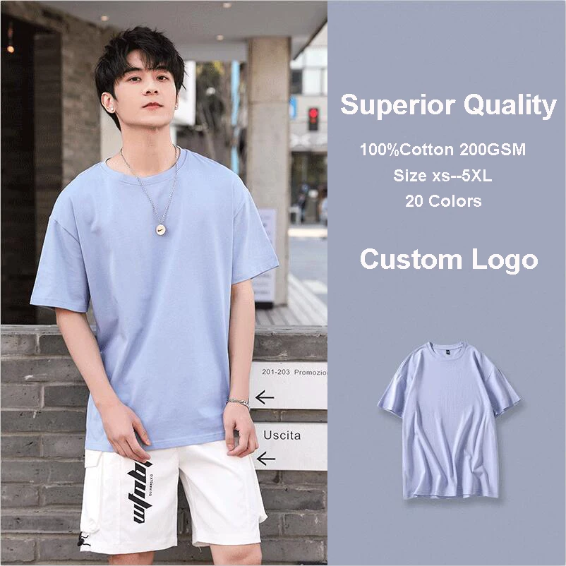 

mens blank cotton tshirt loose drop shoulder design logo oversized custom t shirts