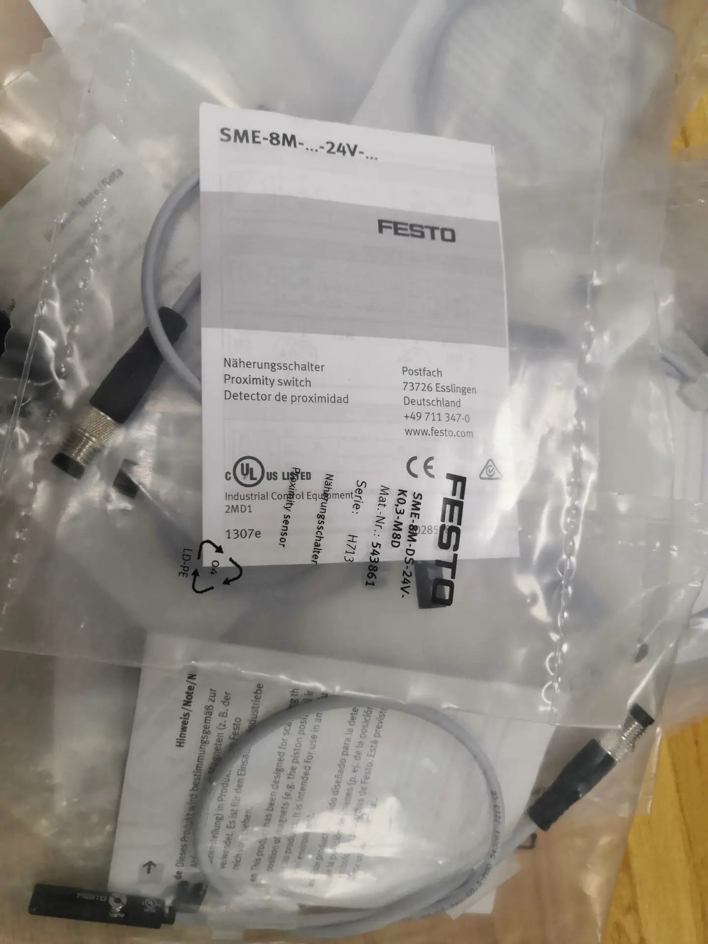 Festo Proximity Sensor Sme 8m Ds 24v K03 M8d 543861 Buy Festos