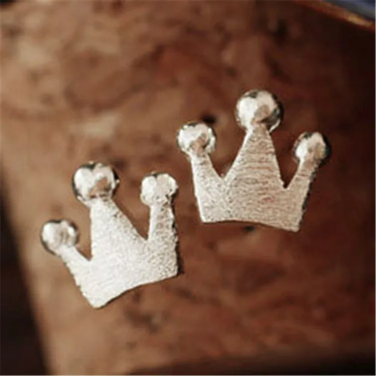 

Silver Jewelry 925 Sterling Silver Crown Stud Earrings