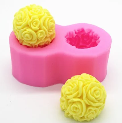 

silicone mold flower ball candle mold sugar cake chocolate hand soap mold, Multicolor