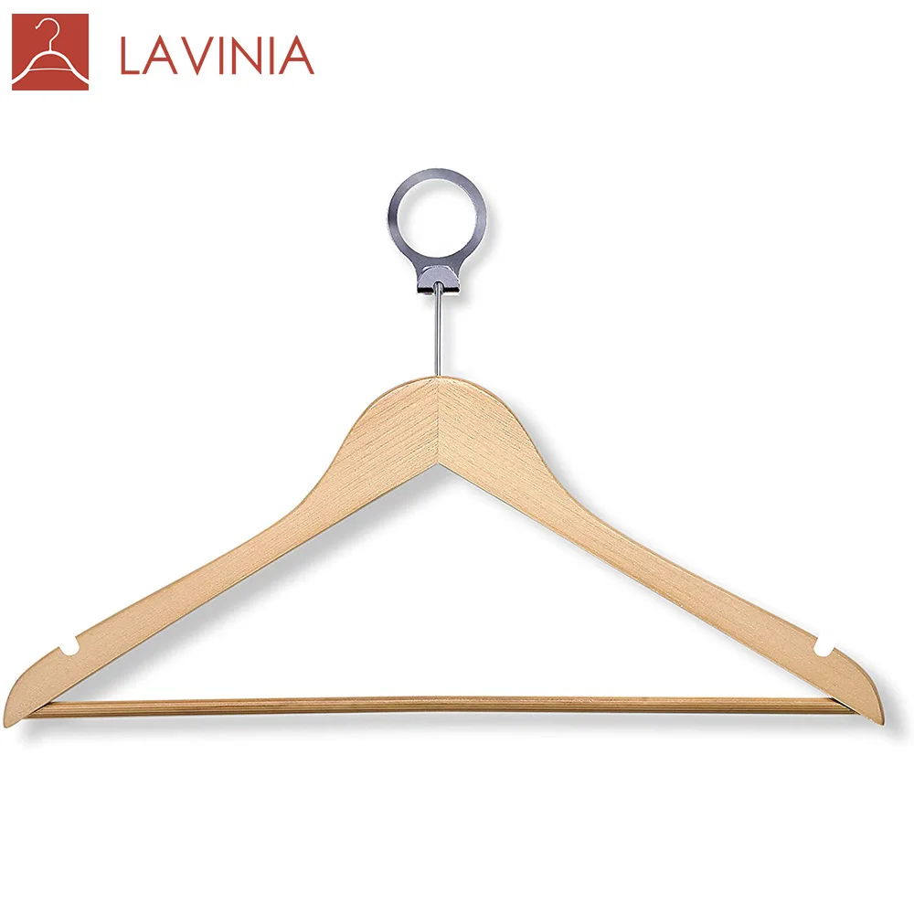 

New 2020 Trending Product Low MOQ Clothes Garment Natural Finished Wooden Suit Hanger Dresses Hanger