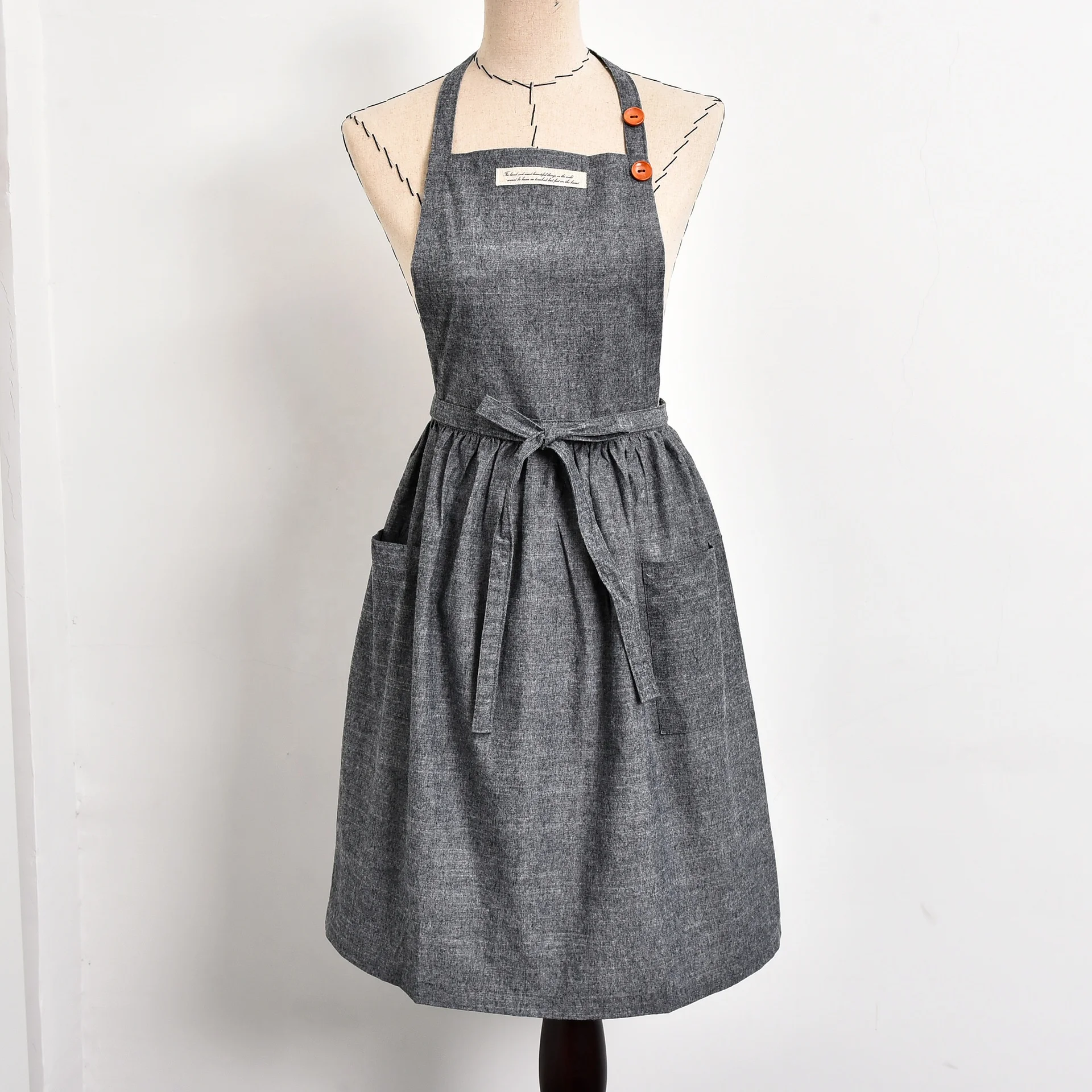 Brand New Hot Sales Women Cooking Chef Kitchen Home Restaurant Bib Aprons Dress With Pocket Gift